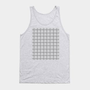 White, Black and Grey Grid Tank Top